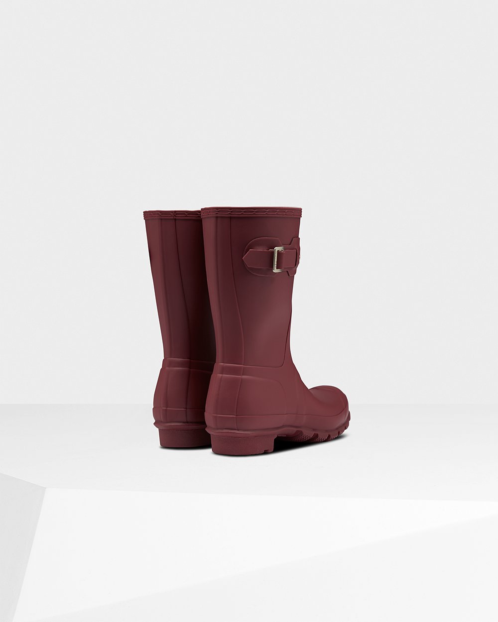 Galochas Curtas Hunter Feminina Cinzentas Vermelhas - Original - 20DWNBVZC